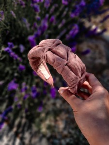 Opaska marszczona ROZ MARSHALA muślin