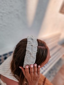 Opaska marszczona paski BOHO