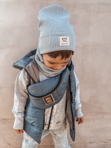 Komplet  prążkowany jesień/zima LIGHT BLUE 