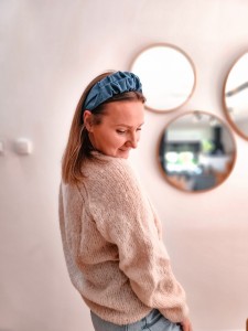 Opaska damska marszczona DENIM